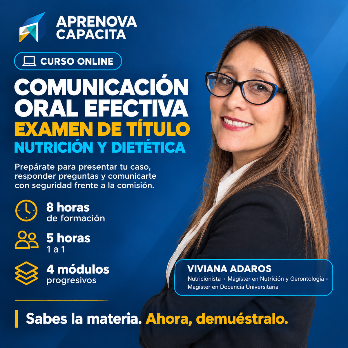 Curso Comunicación Oral Efectiva para Examen de Título en Nutrición y Dietética